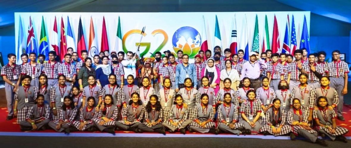 KV Students witnessed an Exhibition on the theme 'Future of Work' organized by the Ministry of Education during 3rd Education Working Group meeting of G-20 Countries in Bhubaneswar.